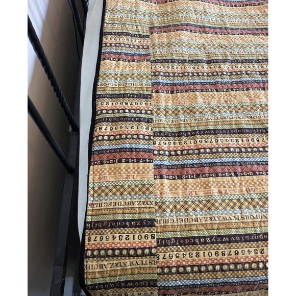 85x61"- Twin Size QUILT Handmade Machine Quilted School Bus ABC Theme - Picture 13 of 14